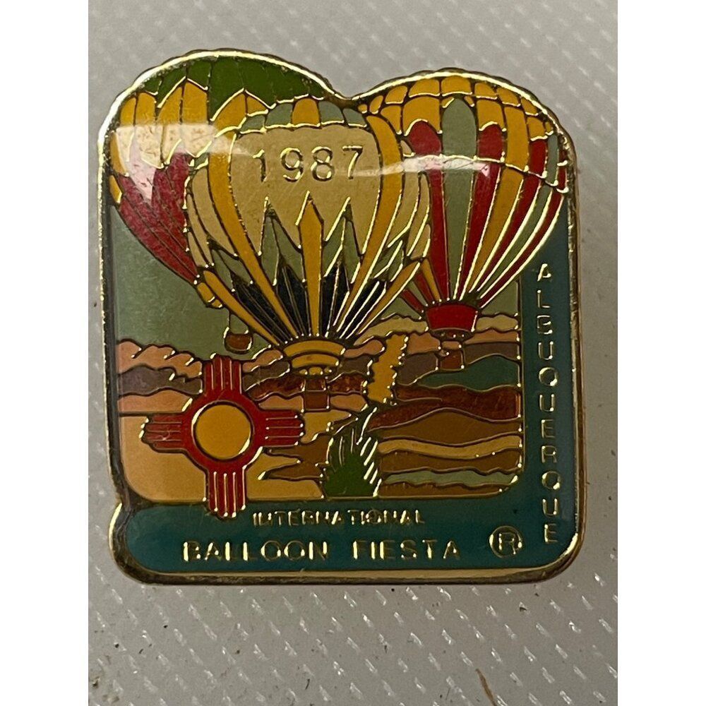 1987 Albuquerque International Balloon Fiesta Enamel Pin Official A.I.B.F.